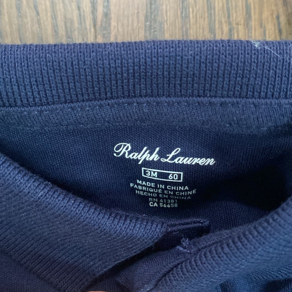 NWT Ralph Lauren Navy Baby Boy Cotton Polo Coverall 3 month - Picture 5 of 10